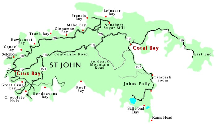 ST. JOHN ISLAND MAP
